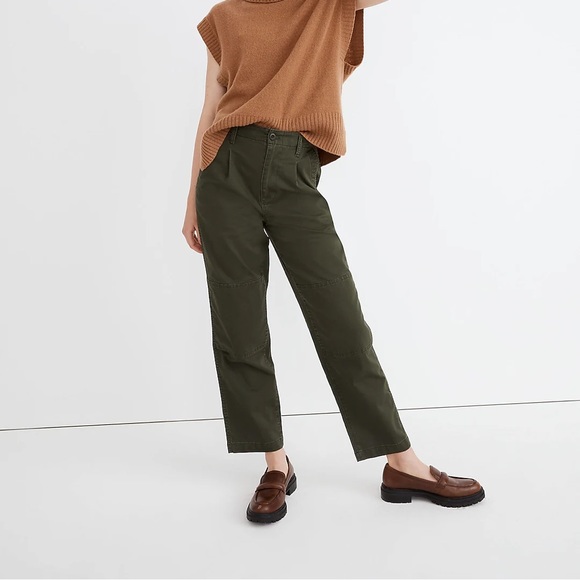 NEW / Madewell Vintage Straight Pant in Dark Forest Wash: Pleated Edition - Picture 6 of 9